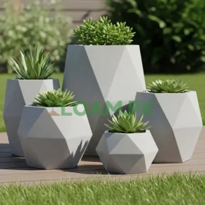 Diamond Shaped Set Concreted Planters